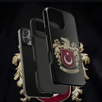 Türk Bayrağı ve Kurt Tasarımlı Flexible Cam Telefon Kılıfı