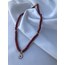 Bordo Papatyalı Fimo Kolye