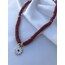 Bordo Papatyalı Fimo Kolye