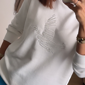 Sweatshirt Kuş Detay