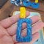 Marble Marine Dik Dörtgen Polimer Kil Küpe