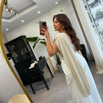 Taş Rengi Şal Detay Bodysuit 
