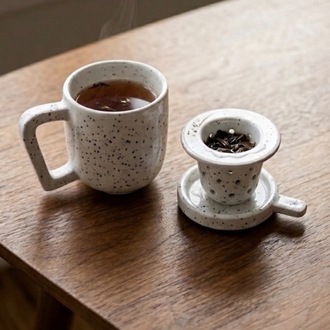 Tea Brewing Set Template: Mug, Infuser, Lid and Plate Ceramic Pottery (Printable PDF A4 size)