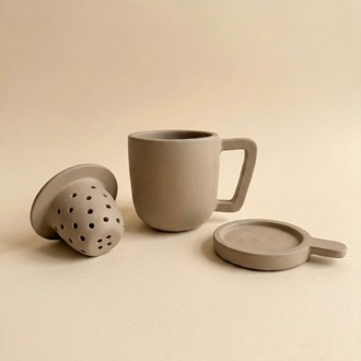 Tea Brewing Set Template: Mug, Infuser, Lid and Plate Ceramic Pottery (Printable PDF A4 size)