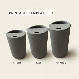 Travel Mug Set Template 3 pieces