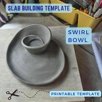 Seashell Chip n Dip Bowl Template: DIY Pottery Slab Building (Printable PDF Download A4 size)