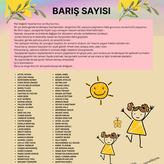 Barış Sayısı 40. Ekim