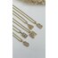 Gold burgu zincir taşlı harf kolye/ÇELİK