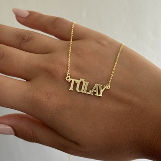 Düz font isim kolye | 925 ayar gümüş