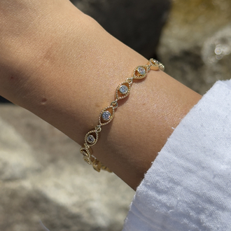 Sıralı göz bileklik |14K VİP KAPLAMA