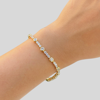 Suyolu oval taş bileklik |14K VİP KAPLAMA