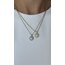 minimal opal kalp kolye /ÇELİK