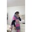 Pofuduk kareli pinterest şal | pembe karışımlı