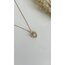 Gold kristal çerçeveli love kolye/ÇELİK