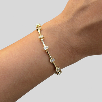 Minimal damla taşlı bileklik | 14K VİP KAPLAMA