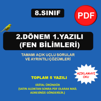 8.Sınıf 2.dönem 1.Yazılı - Fen Bilimleri (PDF)