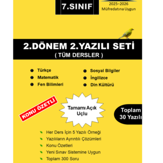 7.Sınıf Tonguç Akademi 2.Dönem Yazılı Kitabı + 7.Sınıf Yazılı Seti