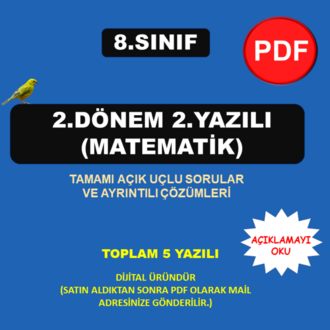8.Sınıf 2.dönem 2.Yazılı - Matematik (PDF)
