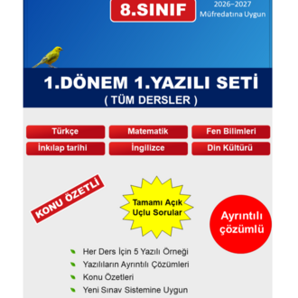8.Sınıf Tüm Dersler Soru Bankası + Yazılı Seti