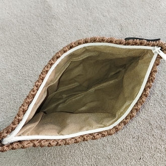 Makrome clutch kahverengi 