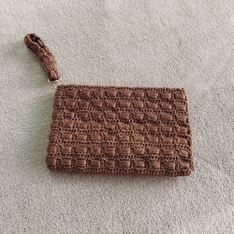Makrome clutch kahverengi 