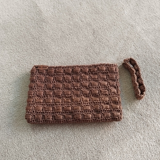 Makrome clutch kahverengi 