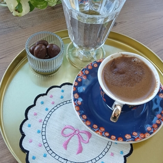 pembe fiyonk temalı kokteyl peçete 2li