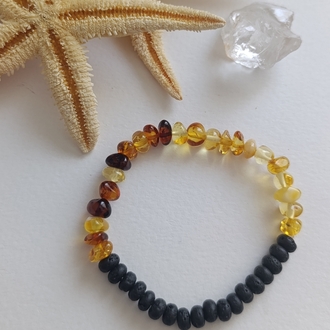 Şifa Tılsımı Kehribar (Amber & Lav Taşı Bileklik 