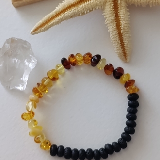 Şifa Tılsımı Kehribar (Amber & Lav Taşı Bileklik 