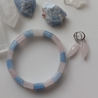 İlahi Şifa Pembe Kuvars & Aquamarine 
