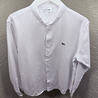 LACOSTE NAKIŞ LOGO KETEN GÖMLEK BEYAZ