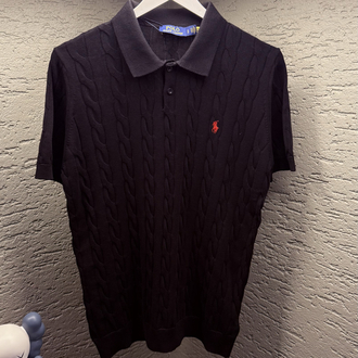 POLO RALPH LAUREN ÖRGÜLÜ TRİKO POLO YAKA SİYAH