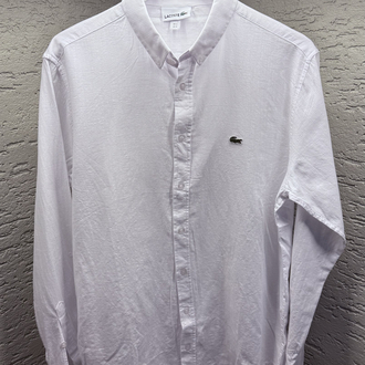 LACOSTE NAKIŞ LOGO KETEN GÖMLEK BEYAZ