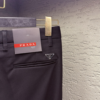 PRADA DEMİR LOGO KUMAŞ PANTOLON SİYAH