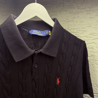 POLO RALPH LAUREN ÖRGÜLÜ TRİKO POLO YAKA SİYAH