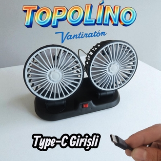 Fiat Topolino Usb Vantiratör. Çift Kafa.