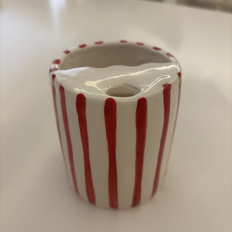 Kırmızı Çizgili Termos Bardak