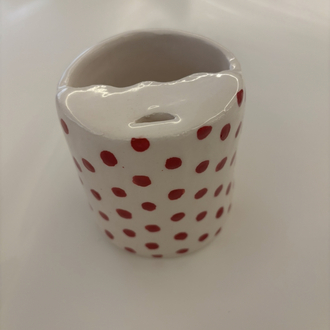 Kırmızı puantiyeli Termos Bardak 