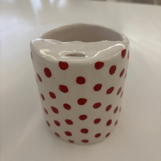 Kırmızı puantiyeli Termos Bardak 