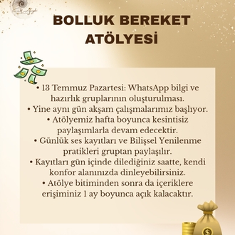 Bolluk, Para, Bereket Atölyesi