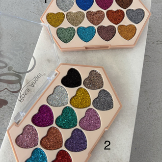 13 Renk Kalp Pigment Glitter Paleti