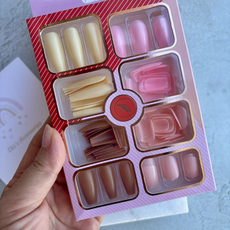 Karışık Renk 4 Boy Takma Tırnak Set