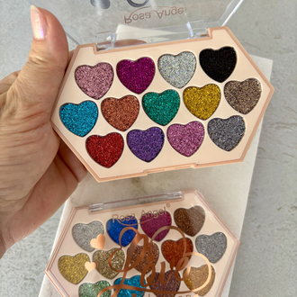 13 Renk Kalp Pigment Glitter Paleti