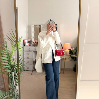 Şal detaylı blazer ceket