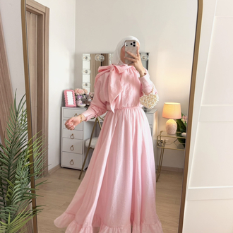 Fiyonklu detaylı elbise