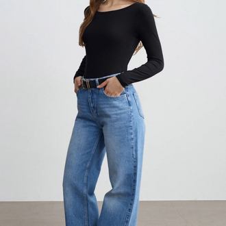 Dilvin 32549 kayık yaka bodysuit
