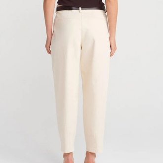 Dilvin EKRU kemerli pensli pantalon 