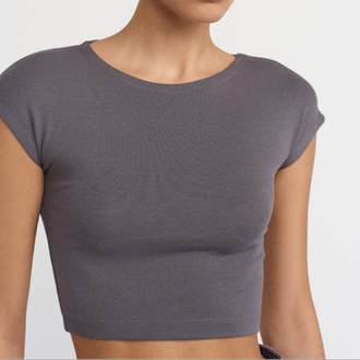 Dilvin modal pamuklu T- Shirt - Füme
