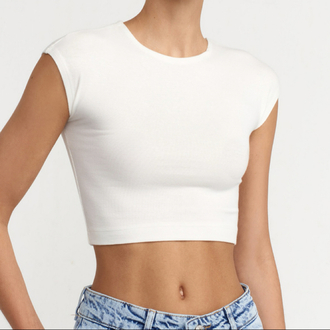 Dilvin modal pamuklu T - Shirt - Ekru
