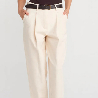 Dilvin EKRU kemerli pensli pantalon 